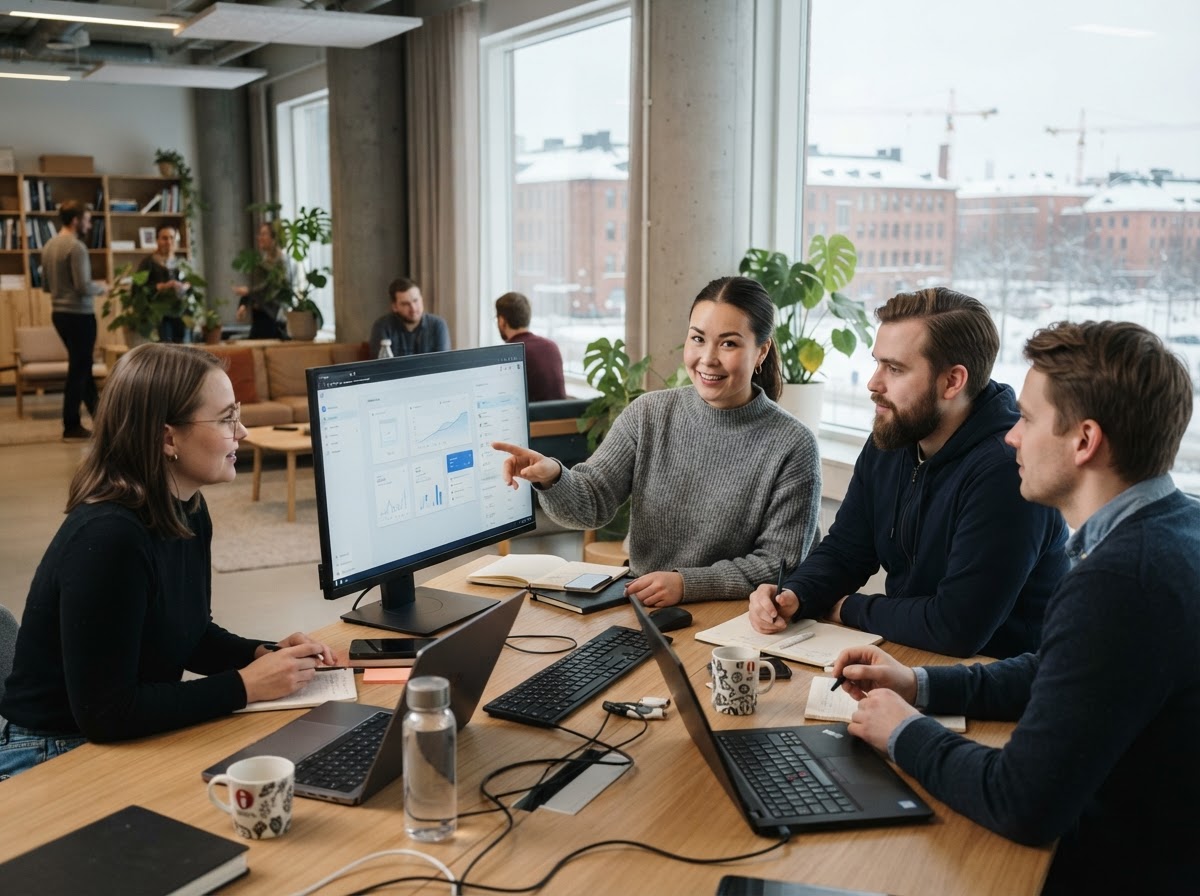Voitvux AI -tiimin työskentely data-analytiikan parissa